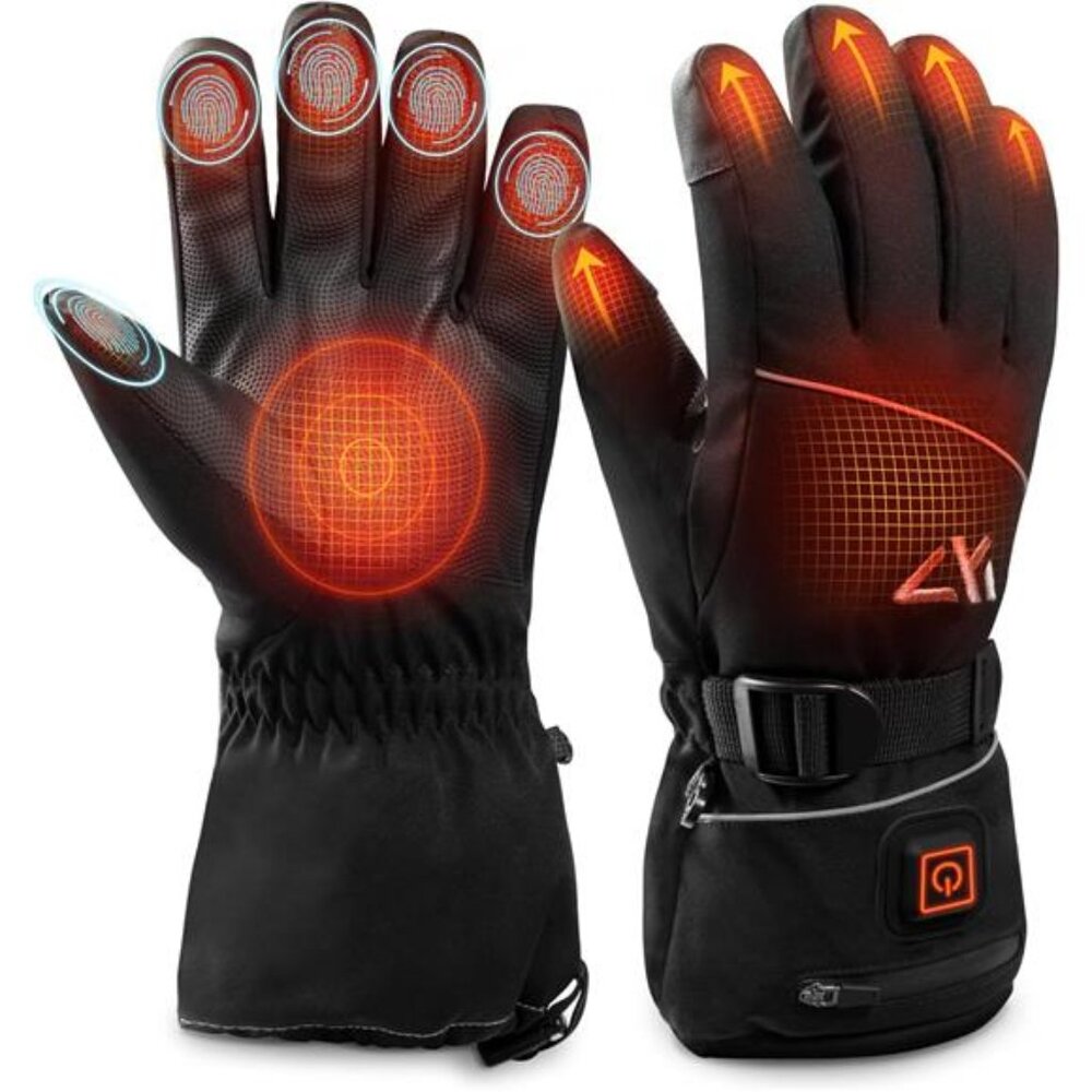New Heated Gloves for Men Women, Electric Heated Ski Gloves with 3 Heating